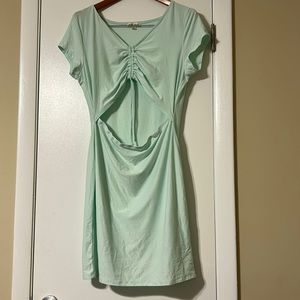 Green Open front dress